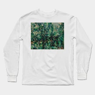 The Machefer Island Bridge in Saint-Maur-des-Fosses by Paul Cezanne Long Sleeve T-Shirt